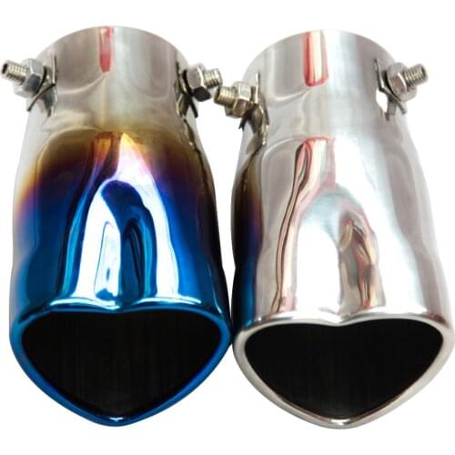 Exhaust Tip Bolt-on Heart Edge Stainless Steel Tailpipe 2.5 inch Inlet Exhaust Pipe Car Tip Tailpipe Muffler Cover