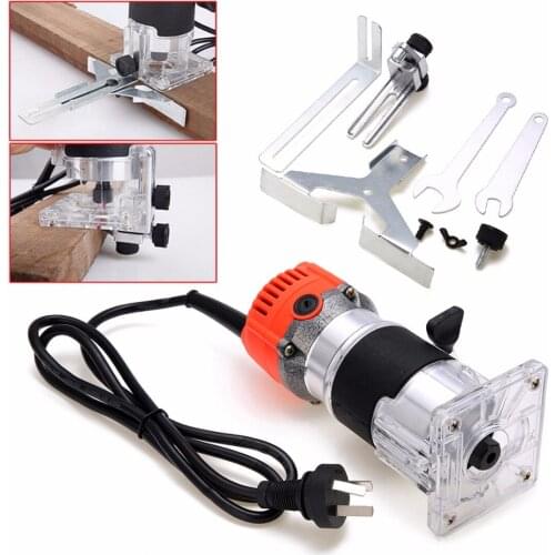 New 800W 220V Wood Trim Router 6.35mm Collect Diameter Electric Hand Trimmer Woodworking Laminate Palm Router Joiner Tool