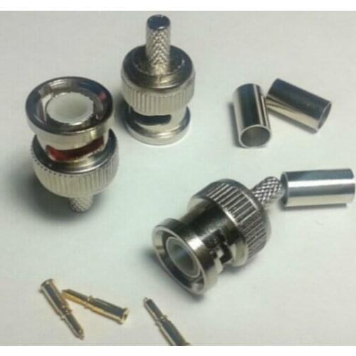 Free shipping 20PCS BNC Plug Crimp Connectors for RG58 RG-58 Coax Male Adapter