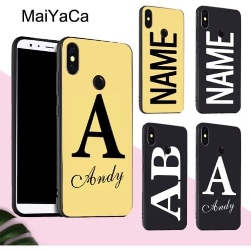 MaiYaCa Personalised Name Initials Case For Xiaomi Mi 9T Pro Note 10 Lite For Redmi Note 8T 9S 7 8 9 Pro 9A 9C For POCO X3
