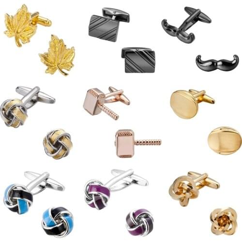 The popular laser metal golden flowers smooth quality wedding men Cufflinks Cufflinks Cuff Links