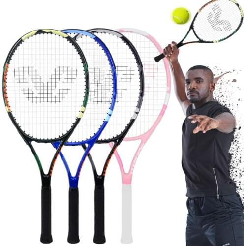 Professional Single Tennis Padel Racket Adult Carbon Racket Unisex Suit With Bag Trainer Over Grip Racket Adult