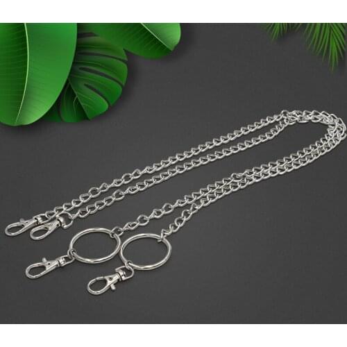 Silver Rock Punk Metal Wallet Belt Chain Trousers Hipster Pant Jean Keychain Ring Clip Keyring Neutral HipHop