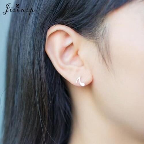 Jisensp Simple Fashion Music Note Earrings Musical Symbol Stud Earrings 925 Sterling Silver Jewelry for Women Girls Party Gift