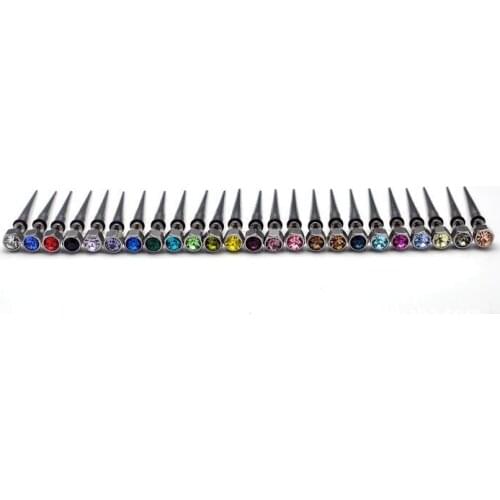 Six Angle pointed cone titanium steel medical steel stud earrings ear expansion 24clors