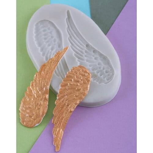 Angel Wings&Feather Silicone Mold Fondant Mould Cake Decorating Tools Chocolate Gumpaste Mold, Sugarcraft, Kitchen Accessories