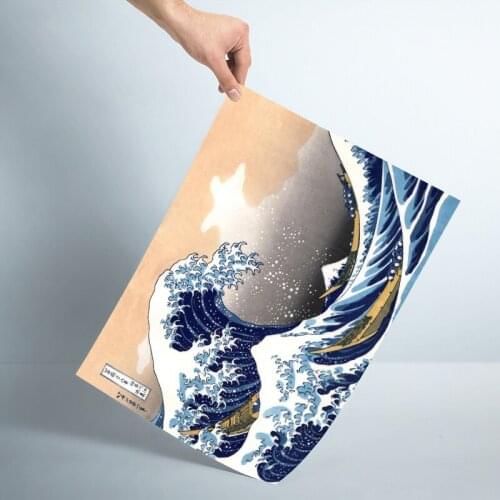The Great Wave off Kanagawa Poster Custom Satin Poster Print cloth fabric wall poster print Silk Fabric Print Bedroom Decoration