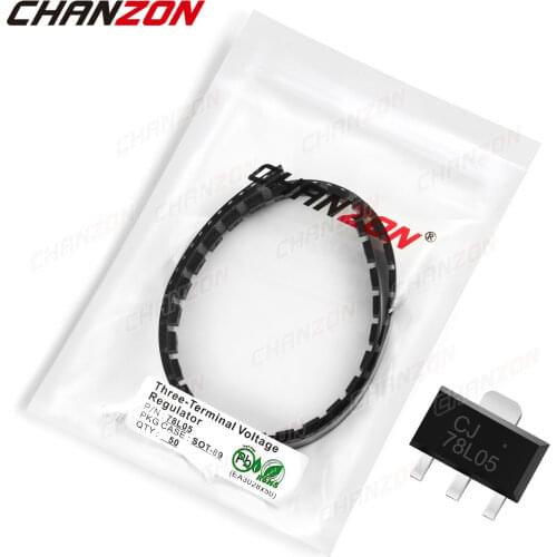 50Pcs 78L05 SOT-89 Three-Terminal Voltage Regulator Transistor Bipolar Junction BJT Triode Tube Fets SMD Integrated Circuits