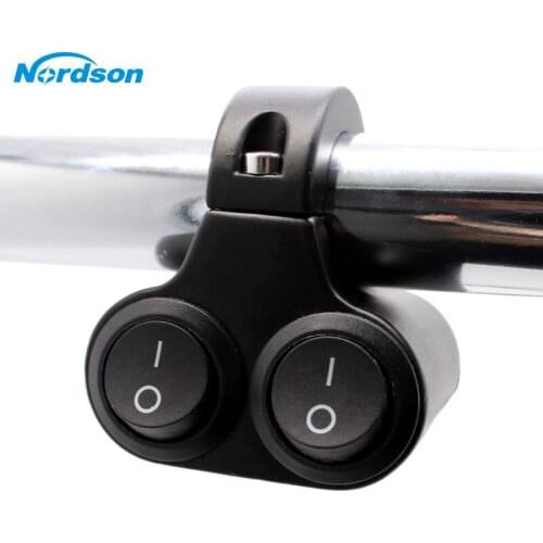 Nordson Universal 12V 7/8" Handlebar Motorcycle Double Control Switch Electric Bike Dual Button Switches For Headlight Indicator