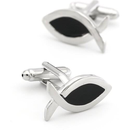 Fish Cuff Links For Men Enamel Design Quality Brass Material Black Color Cufflinks Wholesale&retail