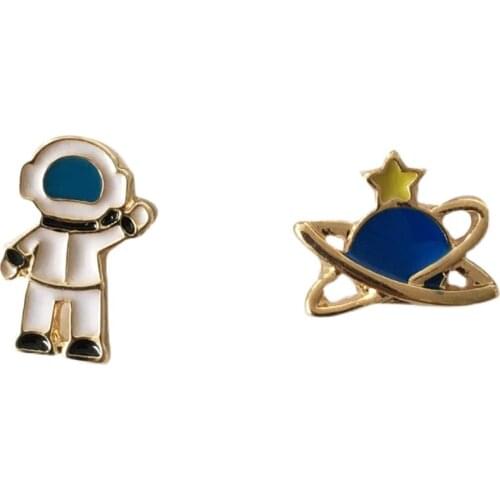 12 pair /lot wholesale fashion jewelry metal star spaceman Earrings