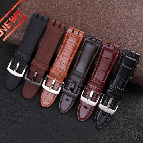 23MM Genuine Calf Leather Watchband Steel Clasp For Swatch IRONY YOS440 449 448 401G Watch Strap Watchband Bracelet Wrist Man