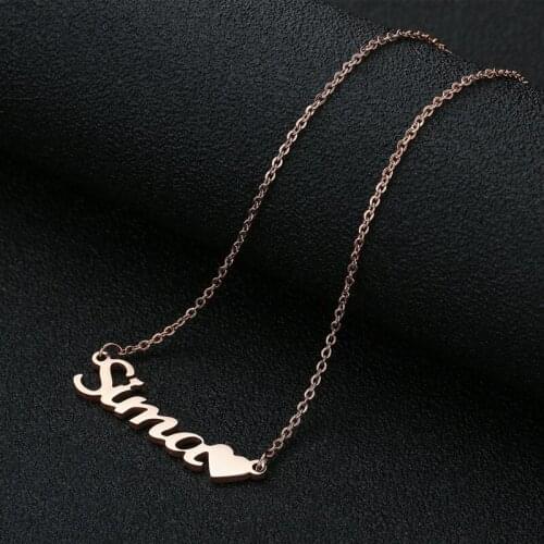 3UMeter Stainless Steel Letter Pendant Necklace For Women Personalized Custom Name Necklace Clavicle Chain Name Choker Logo Gift