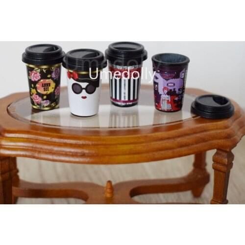 4PCS 1/6 Simulation Mini Dollhouse Coffee Cups Miniature Doll Food for Barbies Pullip Blyth Doll Accessories