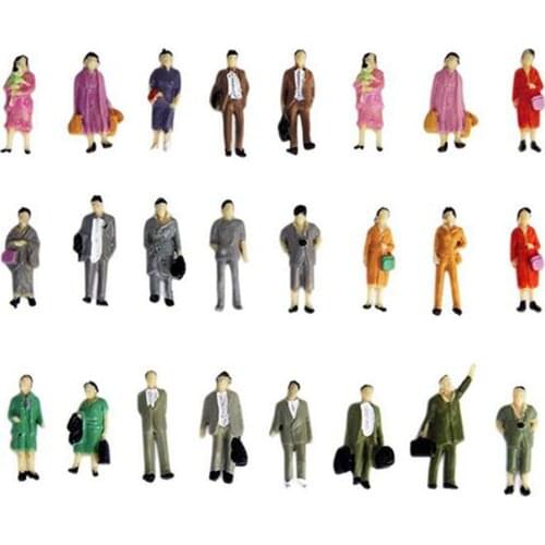 50Pcs 1/87 Scale Color People Model Mini Models Standing People for Decoration