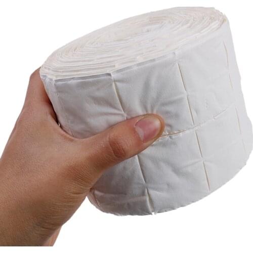 500Pcs/Roll Nail Wipe Pad White Nail Polish Gel Remover Wipes Nail Art Tips Manicure Cleaning Wipes Cotton Lint Pads Paper