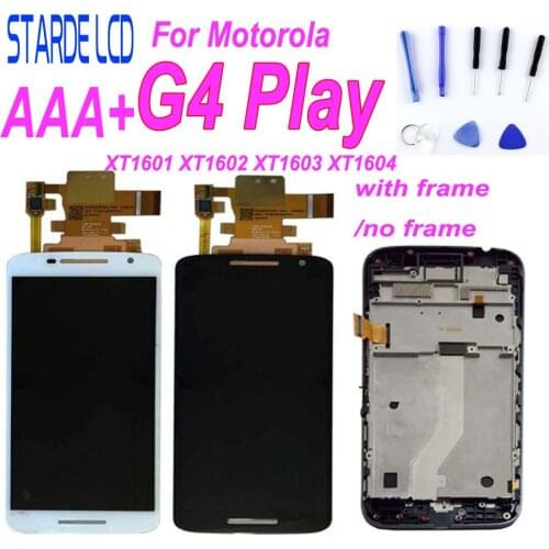 For Motorola G4 Play LCD Display Touch Screen Digitizer Assembly With Frame For Moto XT1601 XT1602 XT1603 XT1604 LCDs Screen