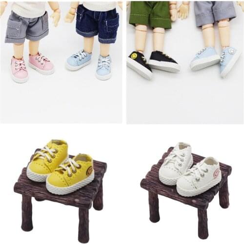 6 colors Ob11 Shoes 2.5*1.1cm 1/12 BJD Casual Boot Blue , black , pink , brown ,yellow , white sports shoes Fit for obitsu11, GS