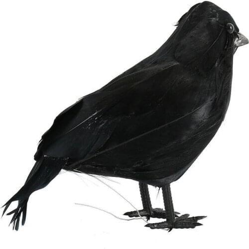 Black Lifesize Simulation Raven Movie Prop Fake Crow Ghost Bird Wholesale Decor Supplies Festival Fake Halloween Hunting E5A2