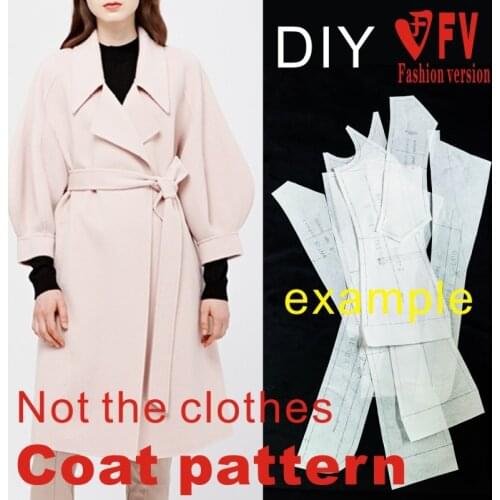 Clothes pattern womens double-sided woolen cloth lantern sleeve coat coat sewing design drawing BFY-347