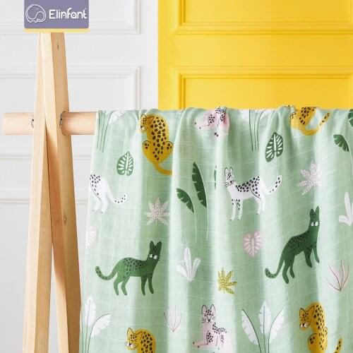 Elinfant Muslin bamboo Swaddles washable baby blankets For Newborn Baby Wrap Bamboo Cotton soft baby swaddle towel
