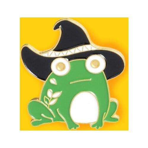 Dancing Naughty Frogs Enamel Brooch Pins Funny Animal Witch Frog Brooches Badge Coat Bag Cartoon Pin Jewelry Halloween Gifts