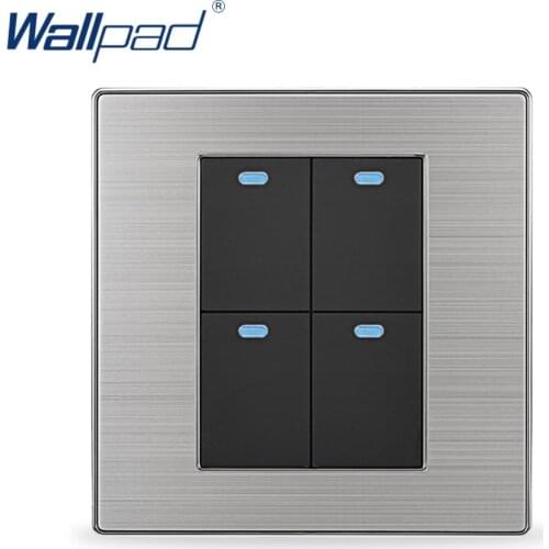 2019 Hot Sale 4 Gang 2 Way Wallpad Luxury LED Wall Light Switch Push Button Switches Interrupteur 10A AC 110~250V