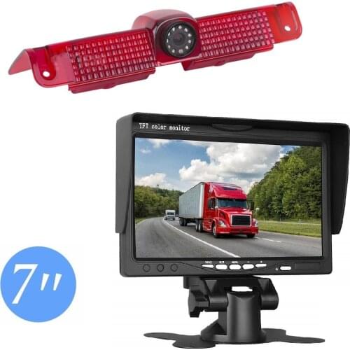 HD 720P Misayaee E9 Brake Light Camera + 7''monitor for Chevrolet Express/GMC SAVANA 2003-2019/ Explorer Vans/Chevy Express