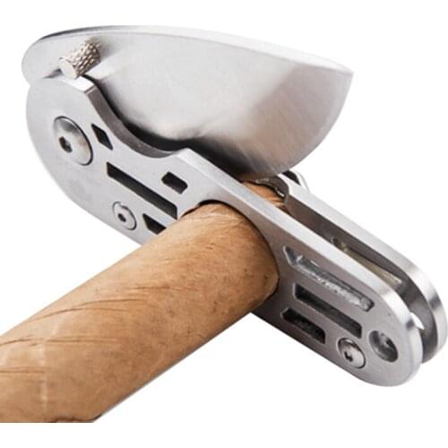 Pocket Cigar Cutter Guillotine Stainless Steel Scissors Sharp Cigar Cutter Knife Splitter