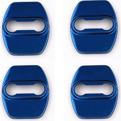Set of 4 Pieces Blue Auto Car Door Lock Protective Cover Cap With Sticker For Hyundai Elantra Sonata IX35 DoorLock Cover