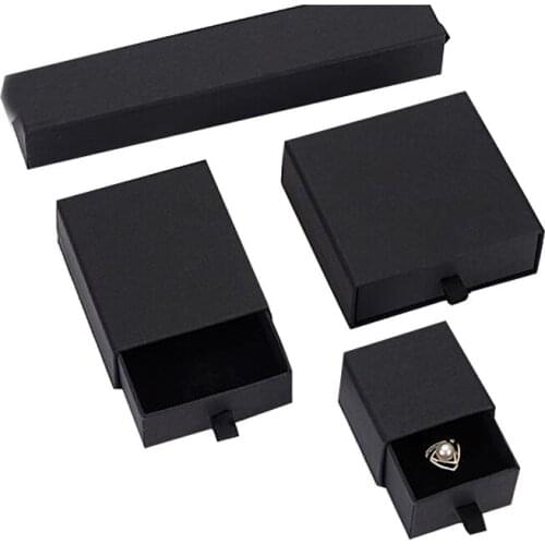 Jewelry organizer box White Drawer Box Earring Jewelry Packaging White Boxes Black Kraft Paper Box Ring Black Jewelry Gift Cases