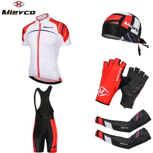 Mieyco Red Summer Big Cycling Set 100% Polyester MTB Bike Clothing Racing Bicycle Jersey Wear Clothes Maillot Ropa Ciclismo