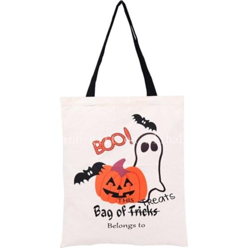 2021 New Halloween Candy Gift Bag Hospitality Or Magic Bag Cotton Canvas Childrens Pumpkin Spider Tote Bag