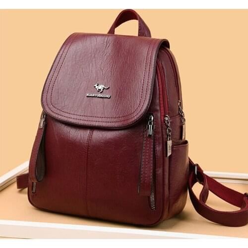 2020 New Women Leather Backpacks High Quality Female Casual Backpack School Bag for Girls Travel Backpack Ladies Back Pack
