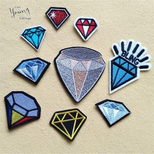 New arrive Diamond iron on Applique embroidery patches Cheap Sequins stripes Stickers DIY Hat bag phone Decorate accessories