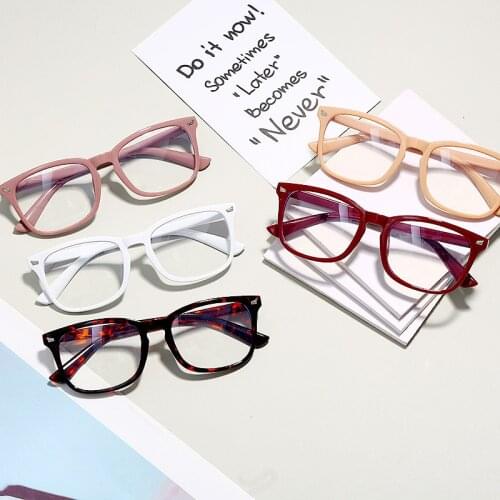 Macaron Color Blue Light Blocking Glasses Unisex Gaming Computer Glasses Transparent Square Eyeglasses Frame Fashion Eyewear