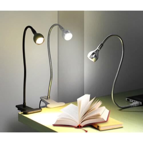USB power Flexible Reading LED Light Clip-on Beside Reading Lights Bed Desk For Study Room Bedroom Travel USB Table Book Lamp
