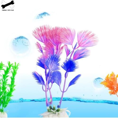 Plastic Aquarium Plants Decoration Fish Tank Submersible Wonder Grass Flower Ornament Decor Landscape 96
