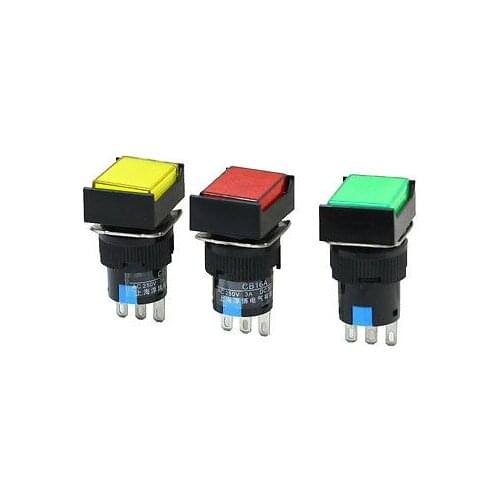 Factory NO NC Rectangle Momentary Push Button Switch AC 250V 3A