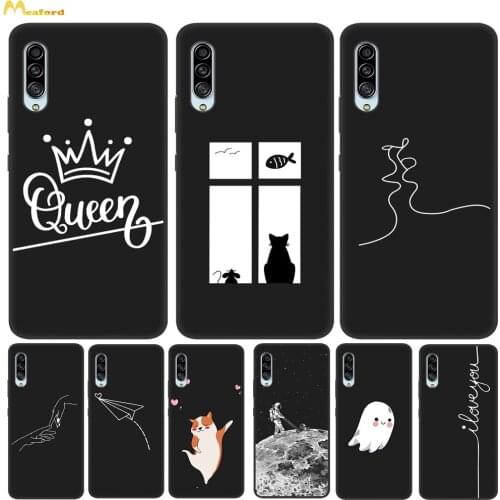 Silicone Case For Samsung Galaxy A90 5G Case A32 5G A326B A 90 A908B Phone Cover TPU Prints Queen Husky Design Etui Black Bumper
