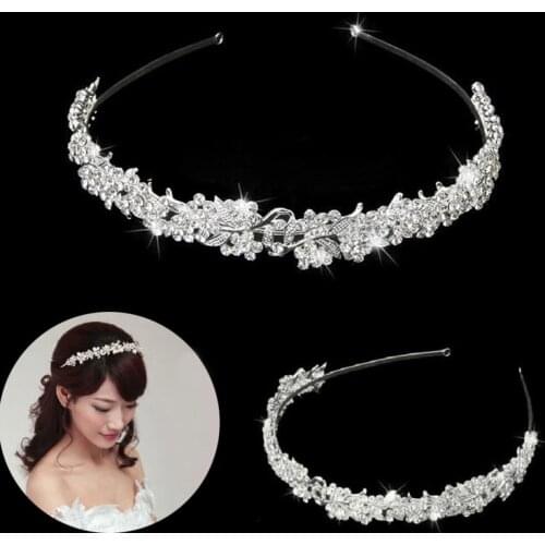 Full Crystal Rhinestone Tiara Bridal Wedding Shining Hair Hoop High Quality Prom Party Crown Hair Accessories Jewelry Gift