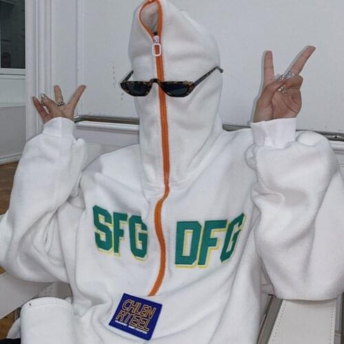 Y2K Hoodie Graphic Letter Print Zipper Pullover Sweatshirt Oversized Long Sleeve Pockets Loose Coat Men Women Hip Hop Streetwear