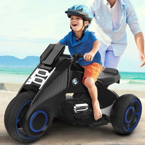 Childrens electric dual drive motorcycle large tricycle Boy girl aged 2-6 Can sit baby kid toy charging baby carriage stroller