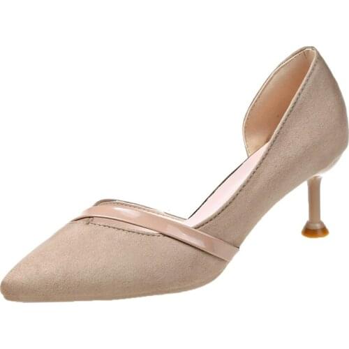 Office Women Thin Heels Coffee Special Female Pumps Pointed Toe Shallow Womens High Heels Dress Party Mujer Shoes New U14-33