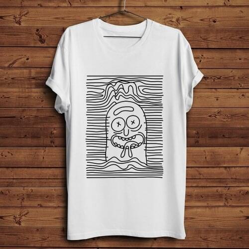 Pickle Ricky Line design funny t shirt men summer new white casual homme cool anime tshirt
