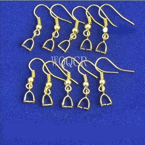 50PCS The many lot DIY Earring Findings Earrings Clasps Hooks Fittings DIY Jewelry Making Accessories Gold Hook Earwire Jewelry