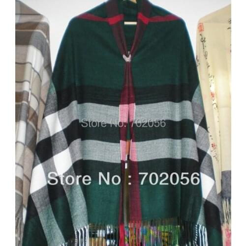 Womens ladies Faux wool feeling plaid wrap shawl Scarves scarf poncho non brand mixed 10pcs/lot #3326