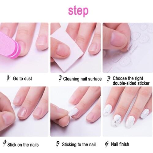 10pcs Double Sided False Nail Art Adhesive Tape Glue Sticker Fake Nail Acrylic Manicure Gel SANA889