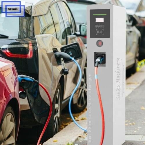 3 Phase 400V AC Ev Charger 22kw Dual Socket Electric Vehicle Charger Station