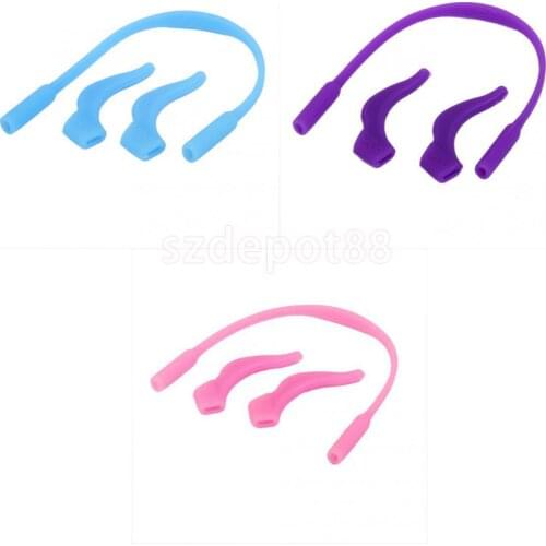 3 Sets Kid Child Sports Silicone Strap Glasses Eyeglass Eyewear Spectacle Band Cord String + Non slip Ear Hook Holder